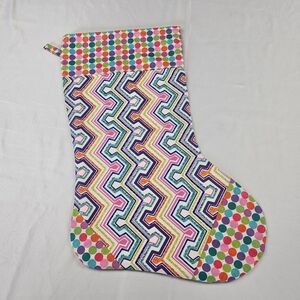 NWT Porchside Rustic Pastel Explosion Christmas Stocking